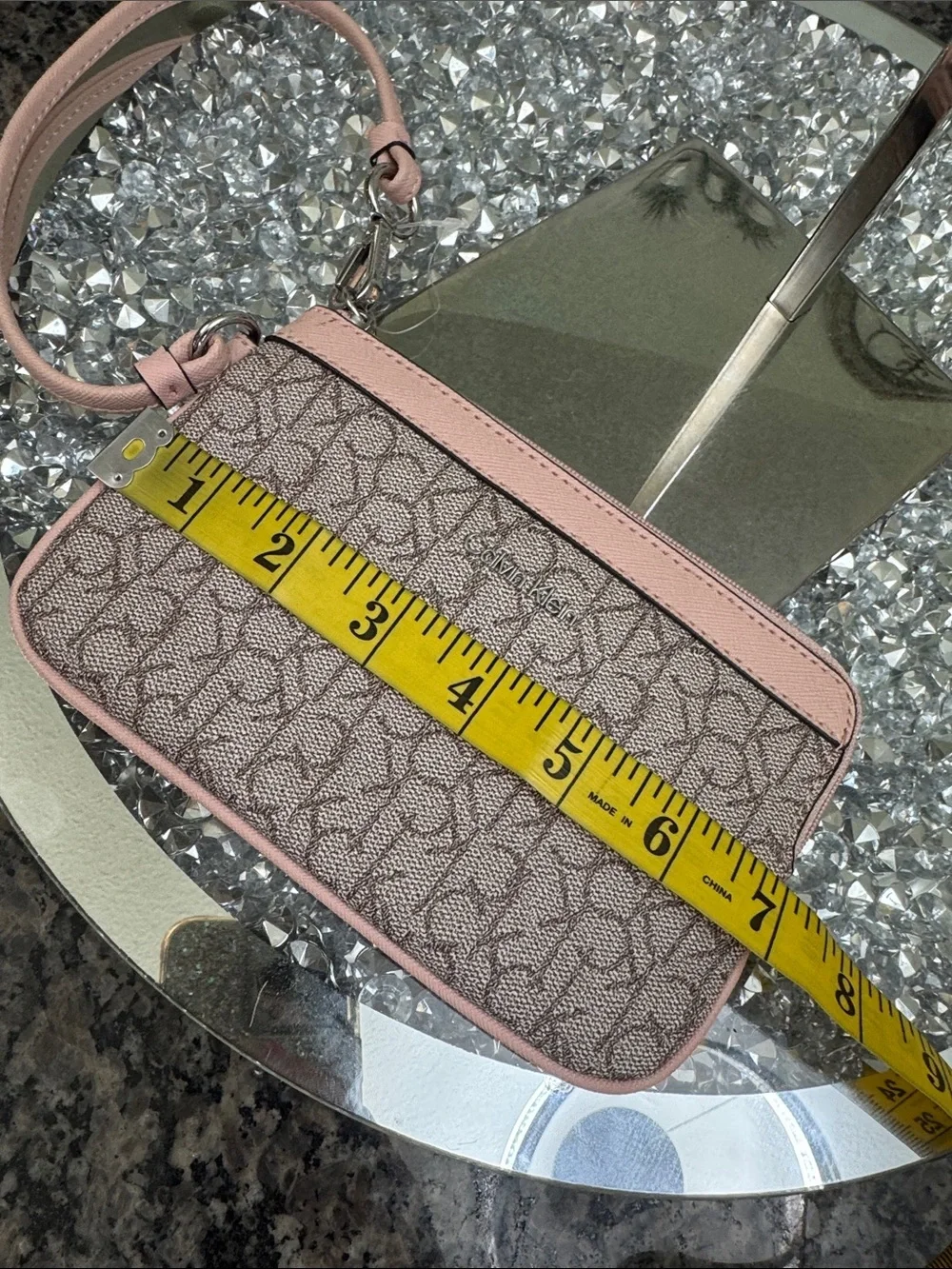 Calvin Klein Pink Monogram Signature Wristlet NWOT